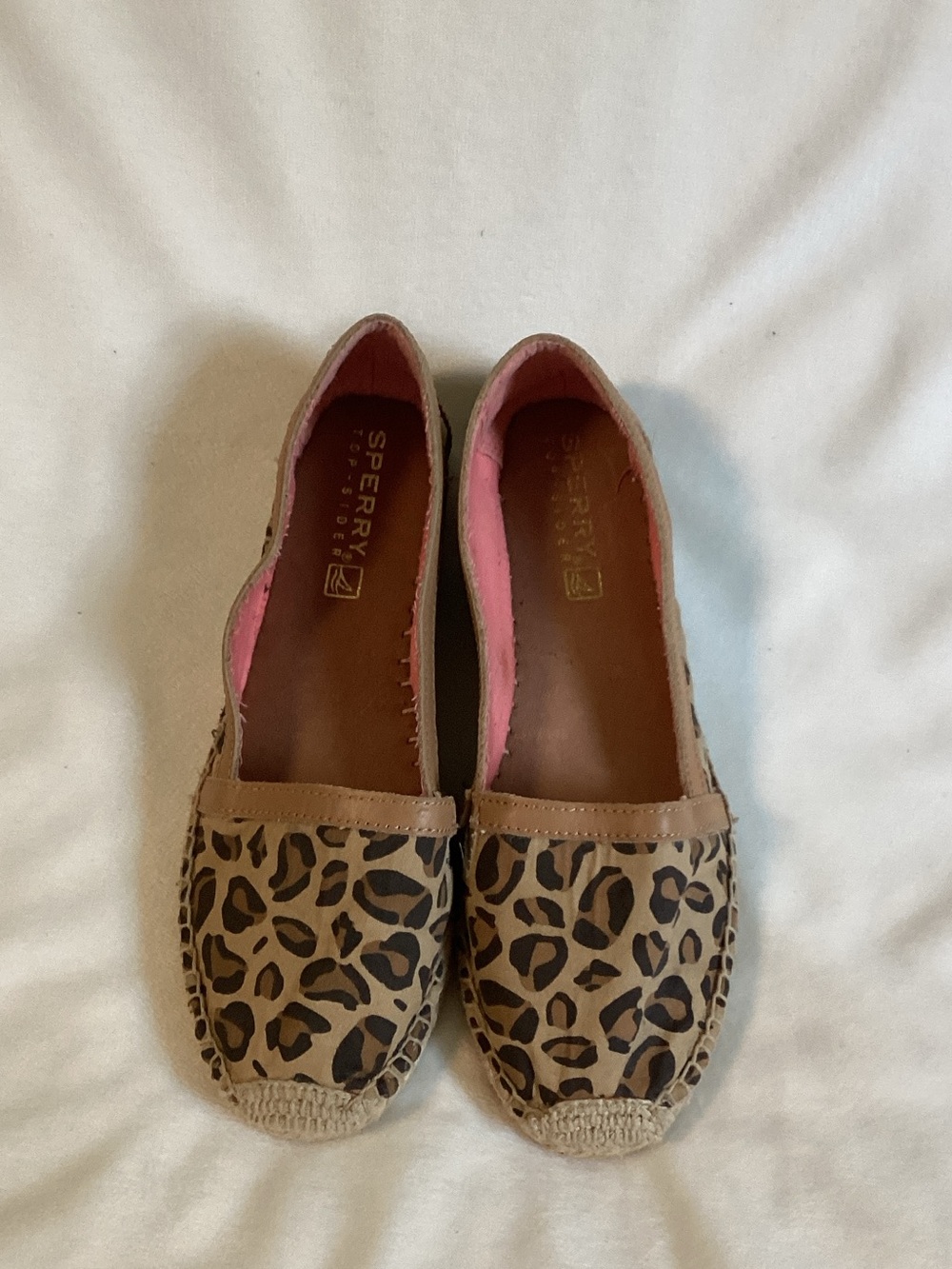 Sperry Top-Sider Katama Leopard print Espadrille Flats tan Tan Brown Black  7M